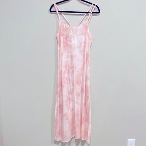 Aerie Gauze pink tie dye flowy slip dress